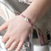Escapulario CARMELO - pulsera medalla de plata 10mm con macramé